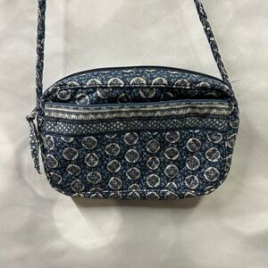 Vera Bradley Cornflower Blue on Blue Floral Braided Long Crossbody Strap handle